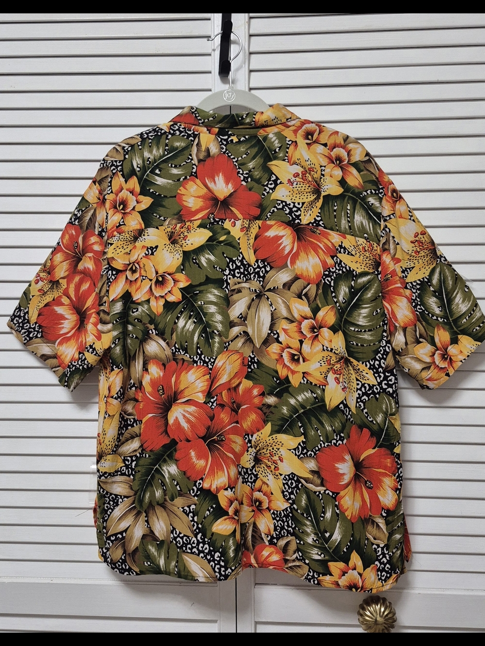SK & Company Tropical Floral Button-Up Shirt Rayon Size 14 - Picture 4 of 10
